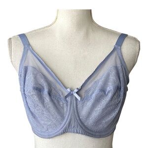 Wacoal Retro Chic Full Figure Underwire Bra SZ 34DD in Periwinkle